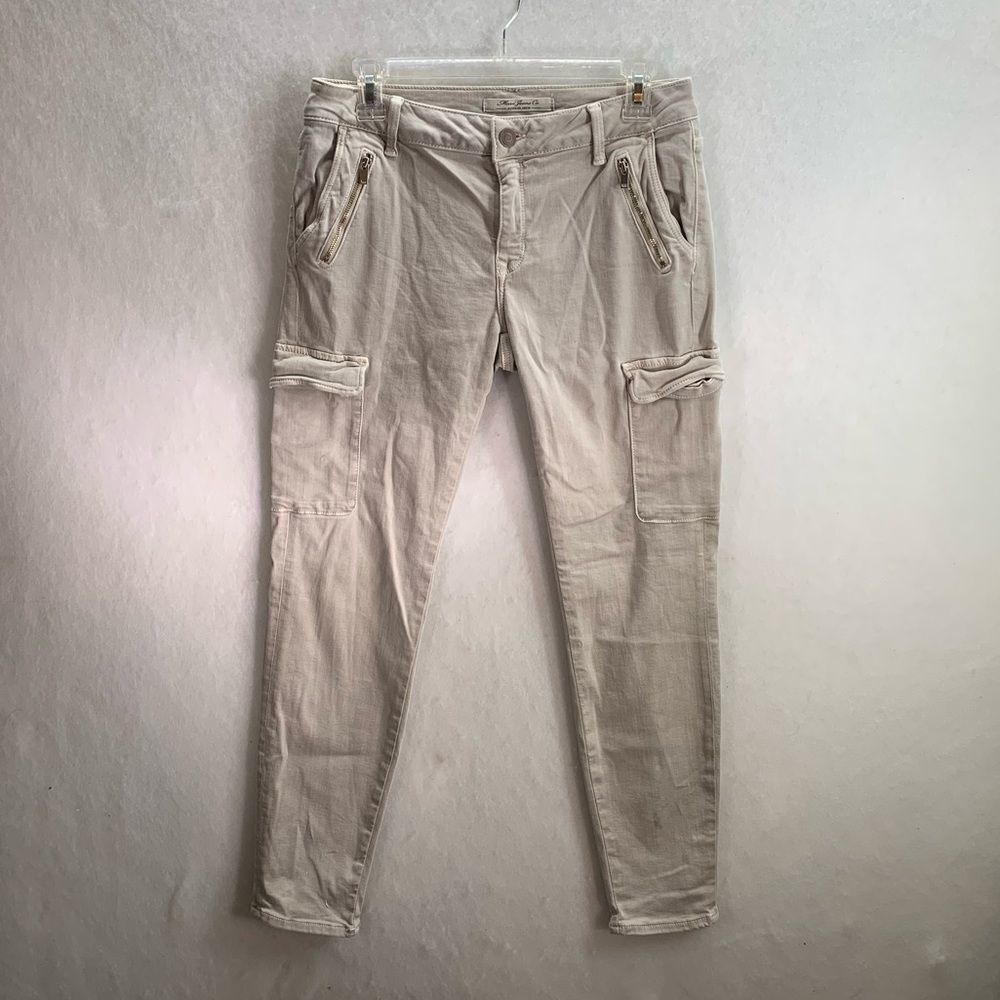 Mavi Womens Juliette Tan Mid-Rise Skinny Fit Denim Cargo Jeans Size 30